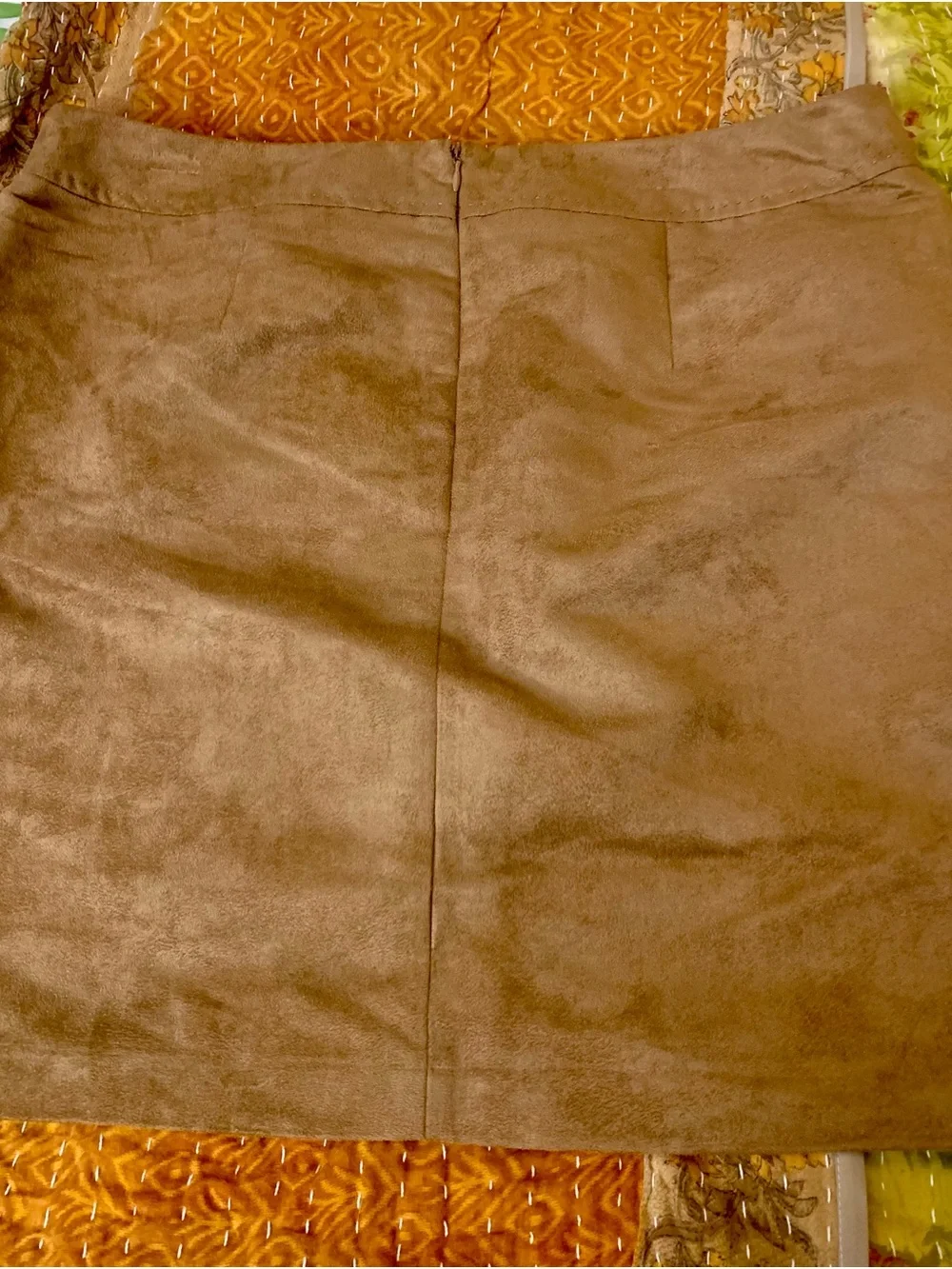 Cato Camel Mini Skirt with Front Patch Pockets